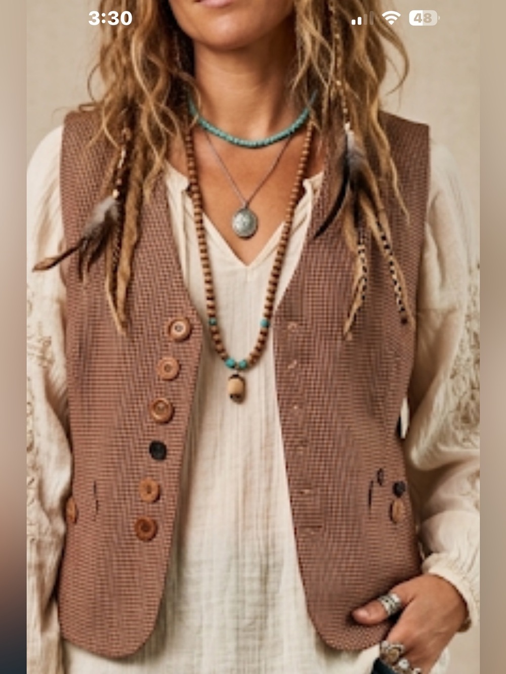 Relativity Brown Houndstooth Women’s Vest Sz M